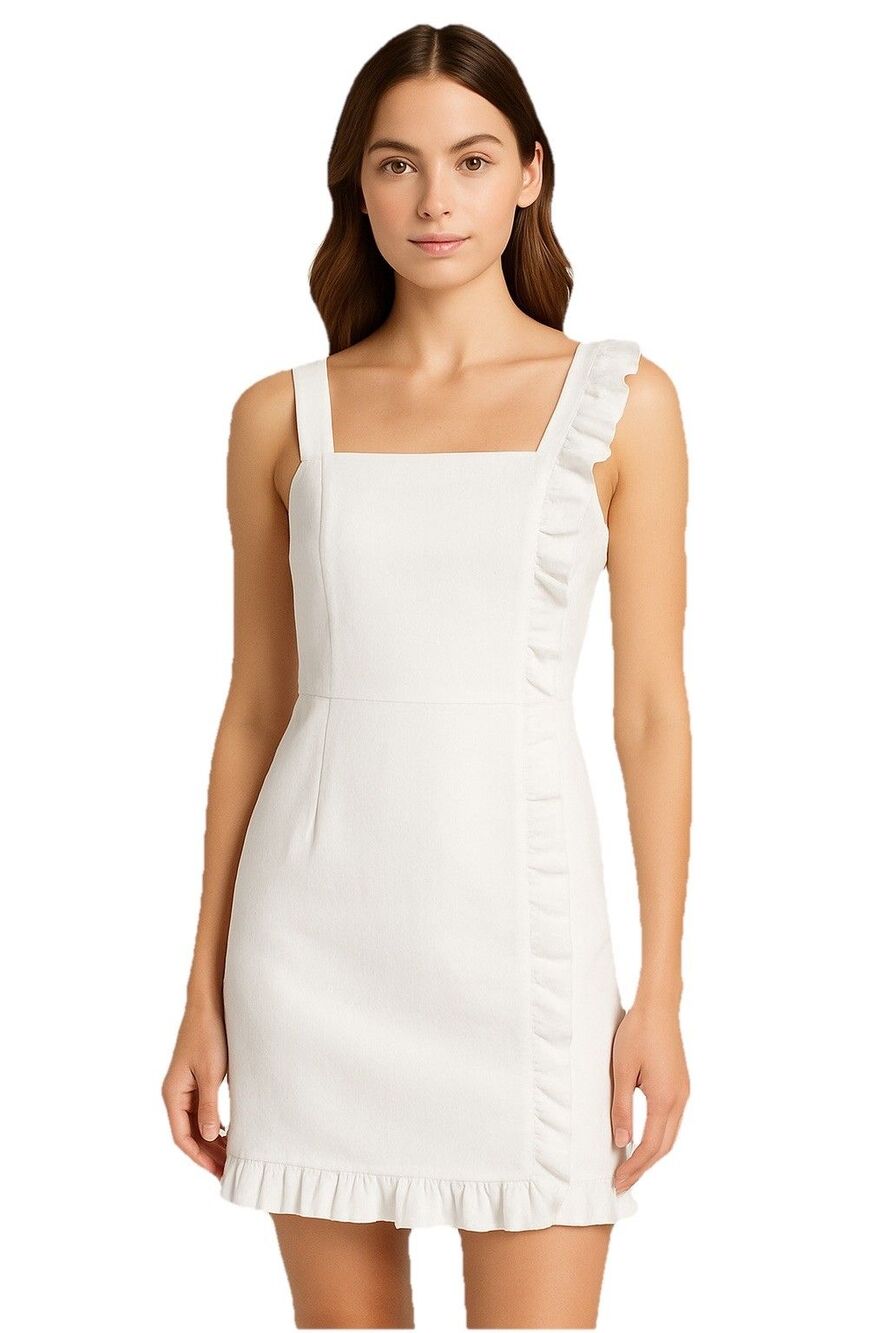 MODCLOTH Get Ready To Ruffle Mini Dress in White 14